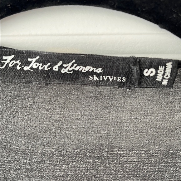 FOR LOVE & LEMONS Skivvies Black Annabelle Robe - Picture 3 of 5